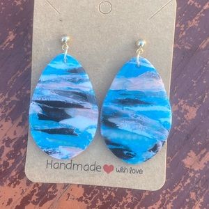 Marbled polymer clay earrings